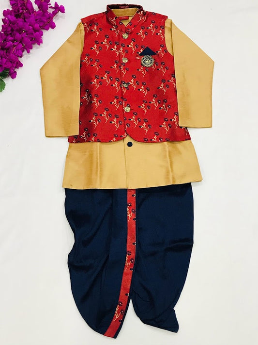 Appealing Traditional Sherwani Full Sleeves Nehru Jacket Pajama Pant And Dhoti Style Pant