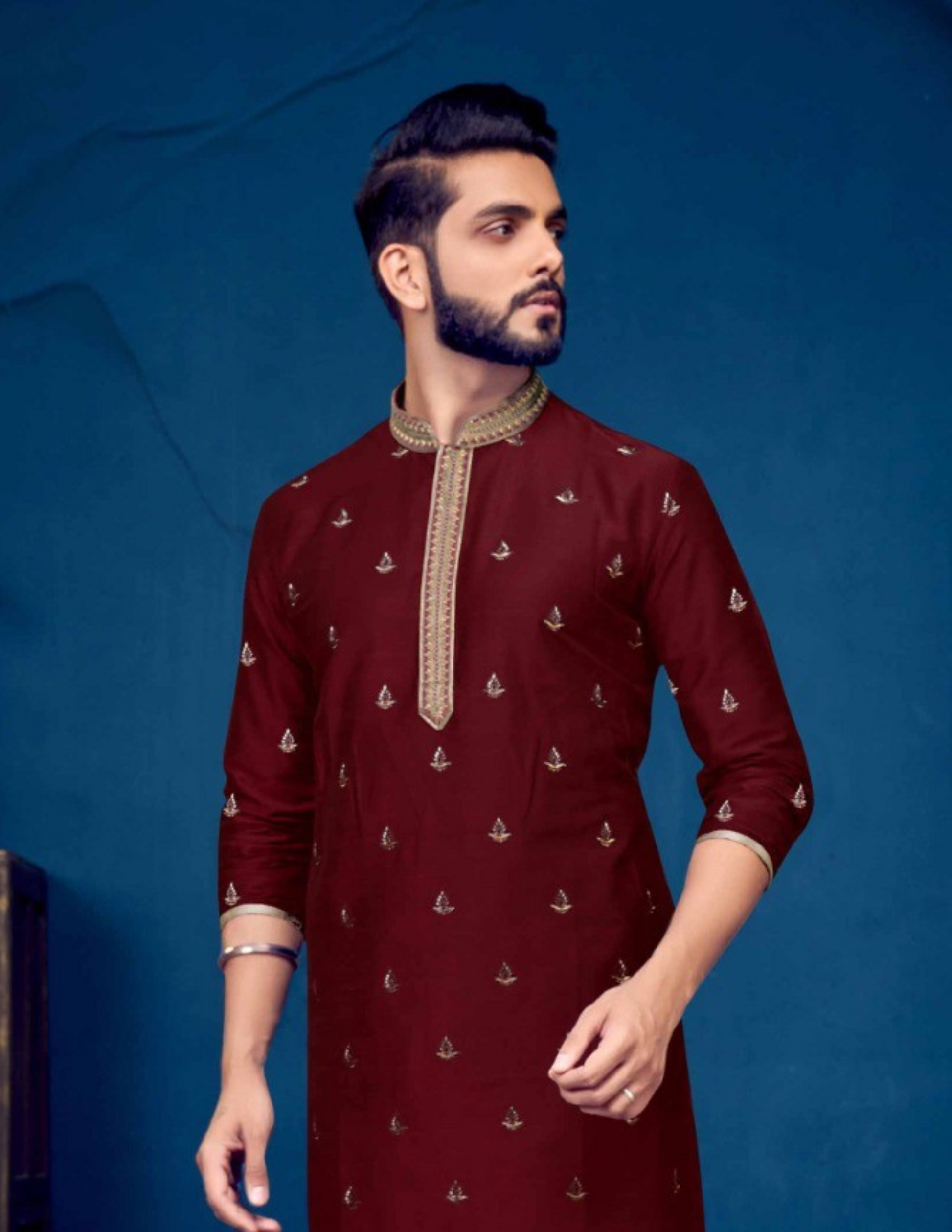 Embroidery Work Kurta Pajama Set For Men Near Me