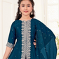 Satin Embroidery Work Kurti Suits With Dupatta Set Near Me