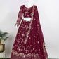 Appealing Maroon Color Designer Georgette Sequins Embroidered Lehenga Choli With Fancy Net Dupatta
