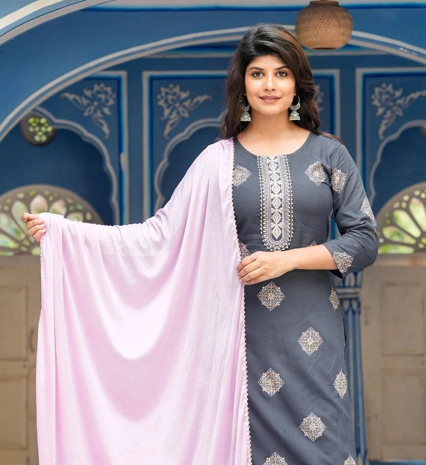 Blue Colored Kurti With Dupatta Sets For Women Near Me