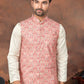 Gorgeous Pink Color Silk Designer Kurta With Pajama Pant And Thread Sequins Work Jackets For Men Near Me