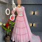 Fabulous Pink Color Embroidery Party Wear Georgette Lehenga Near Me