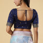 Alluring Front Open Navy Blue Color Elbow Sleeve Readymade Blouse in Chandler