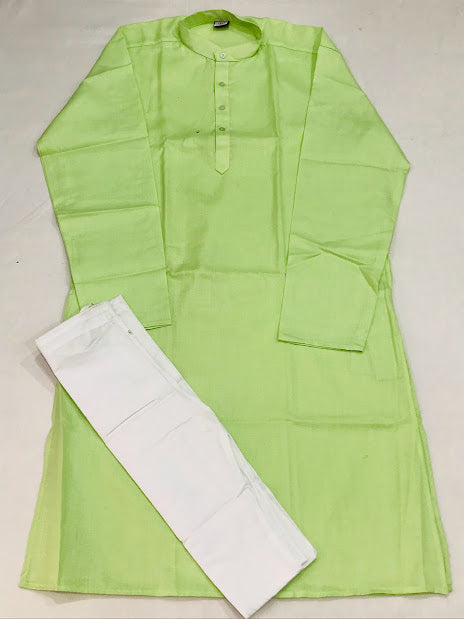 Gorgeous Pista Green Color Men's Kurta With Pajama Pant