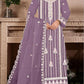 Alluring Purple Color Organza With Embroidery Work Suit For Women