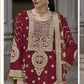 Maroon Color Heavy Chinon with Embroidery Work Sharara Suits With Dupatta For Women In USA