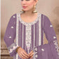 Alluring Purple Color Organza With Embroidery Work Suit In Near Me