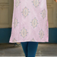 Beautiful Light Pink Colored Fancy Embroidery Work Kurti In USA