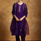Attractive Purple Color Cotton Blend With Embroidery And Sequins Work Salwar Suits For Women