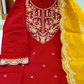 Maroon Color Roman Silk Salwar Suits In USA
