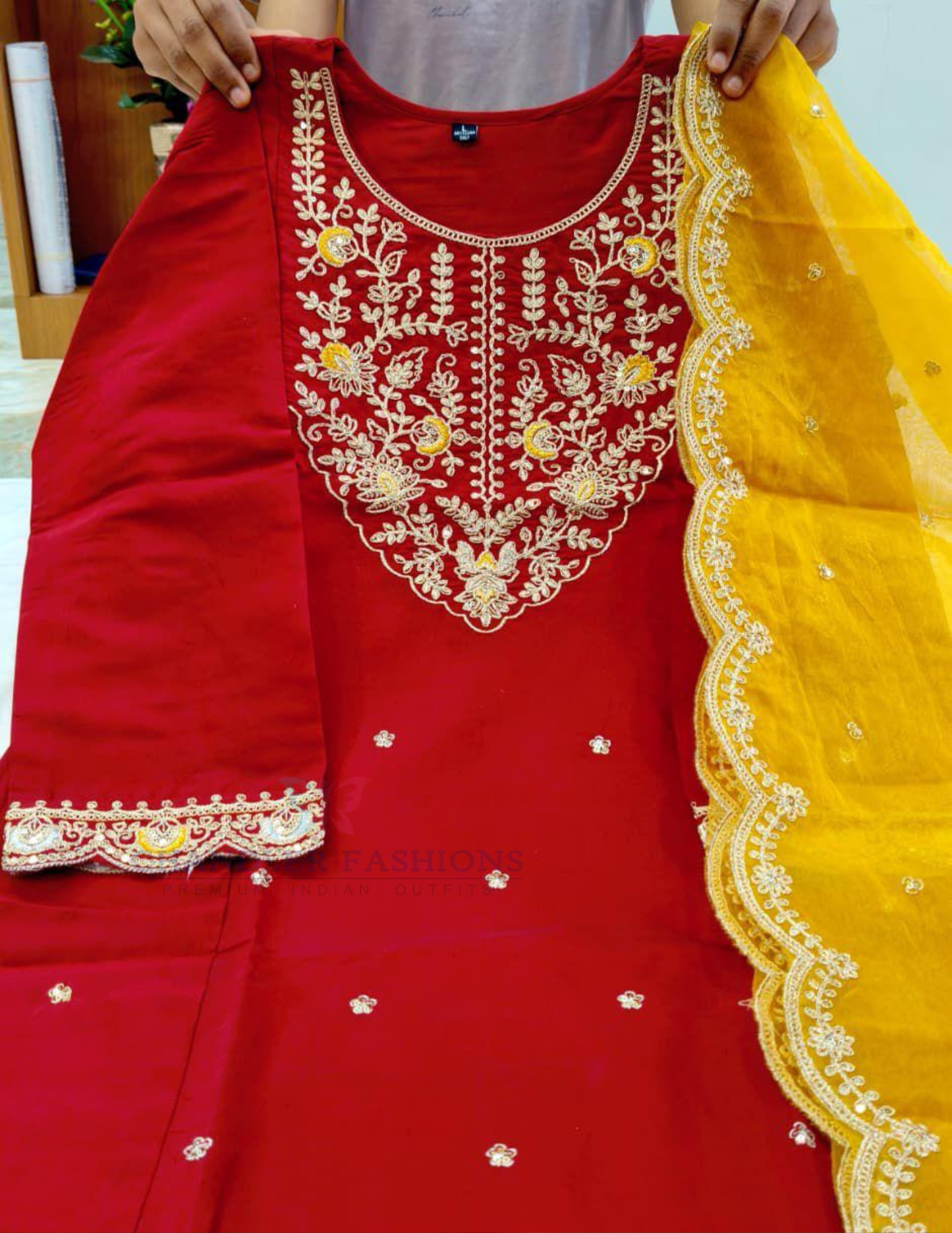 Maroon Color Roman Silk Salwar Suits In USA