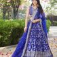 Blue Color Silk Jacquard With Sequins And Zari Embroidery Lehenga Choli In USA
