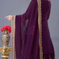 Wonderful Purple Color Faux Georgette Sharara Suit With Heavy Embroidery Sequins Thread Work For Women