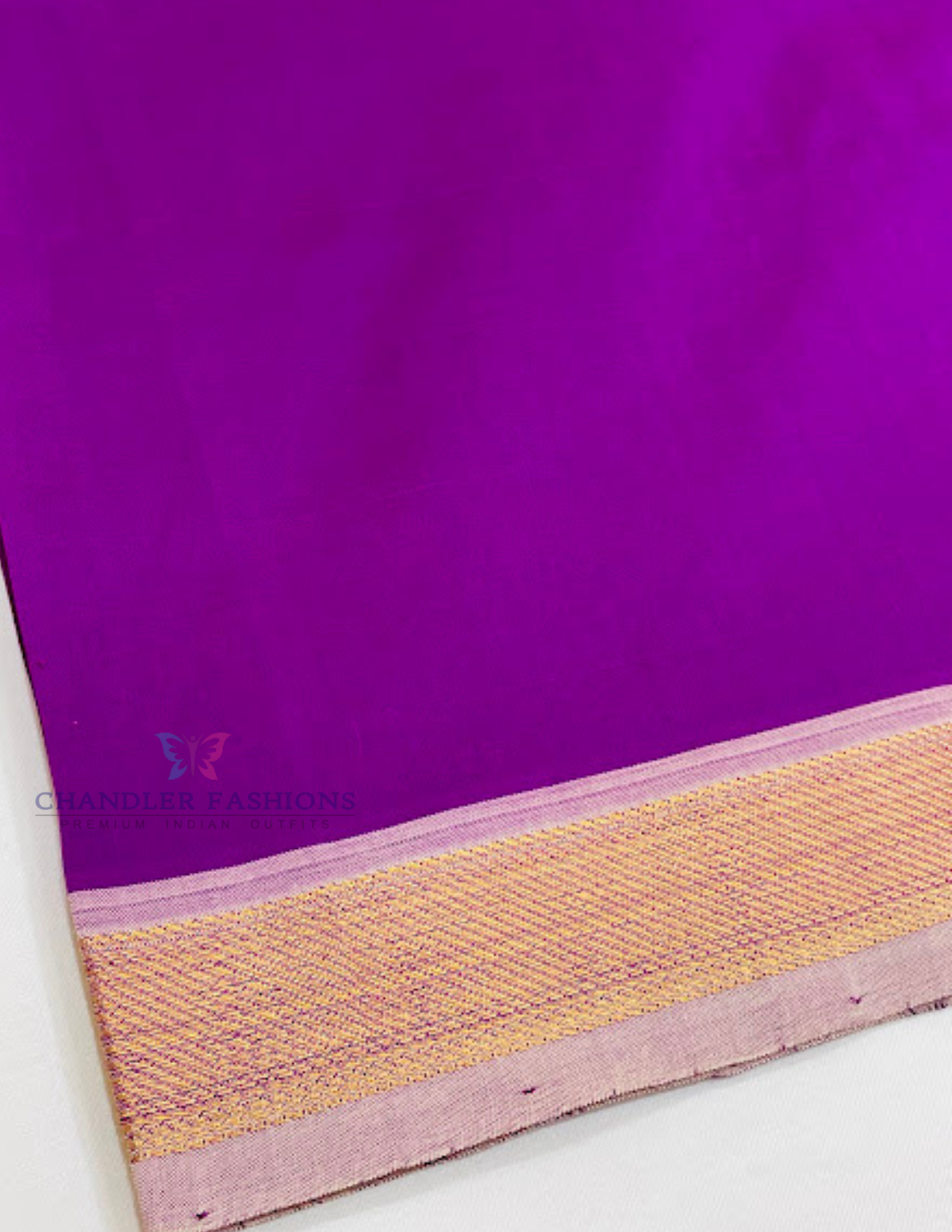  Cotton Saree With Gold Zari Border In Mesa