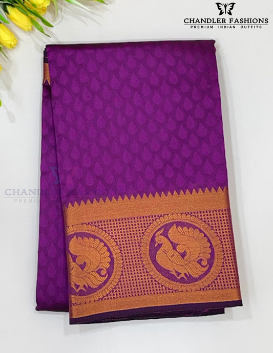 Wonderful Purple Art Silk Saree With Designer Zari Work For Women