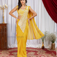 Wonderful Yellow Color Georgette With Embroidery Work Ready To Wear Saree For Women
