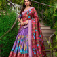 Alluring Red Colored Kalamkari Print With Zari Weaving Border Lehenga Choli With Dupatta