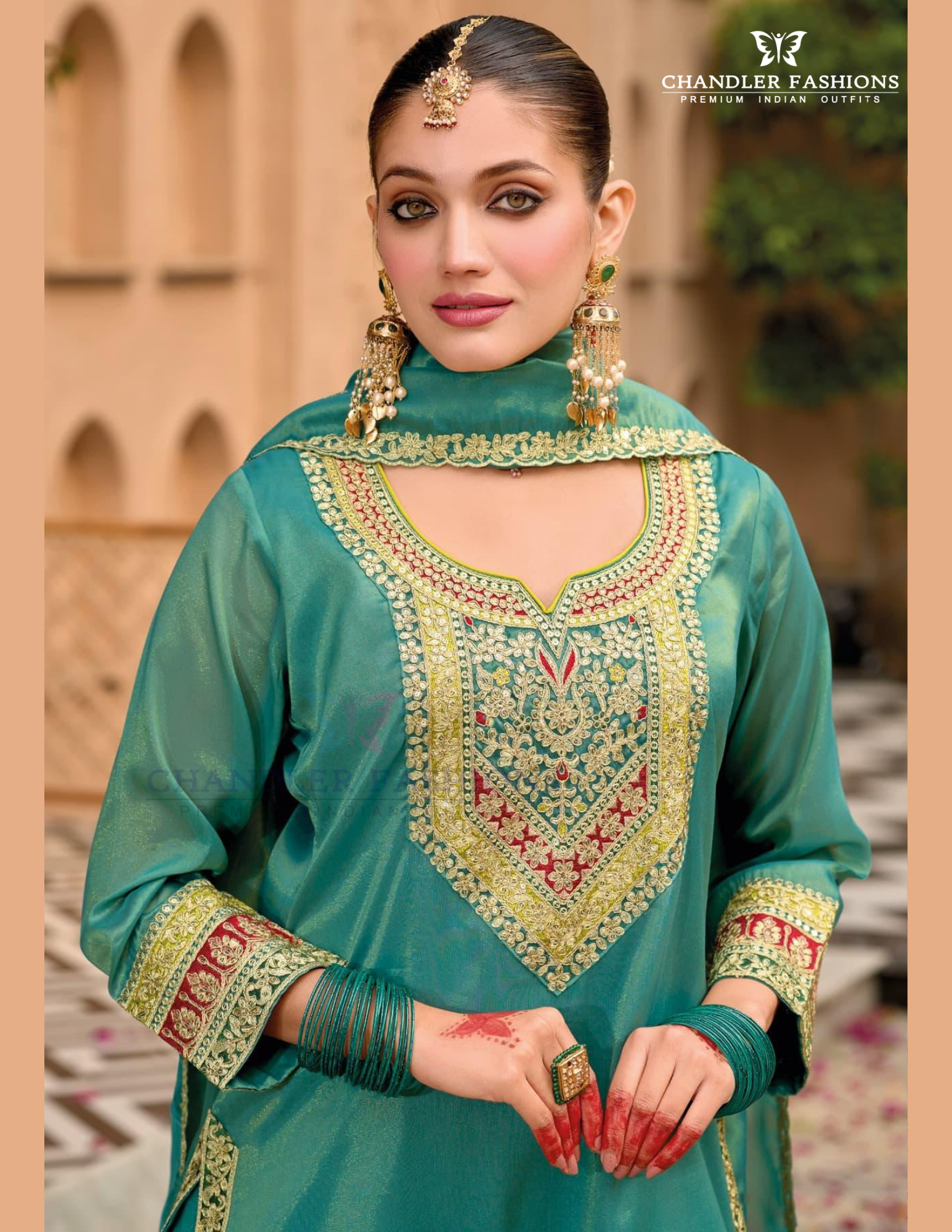 Green Color Embroidery Work Kurti With Dhoti Pant Set Near Me