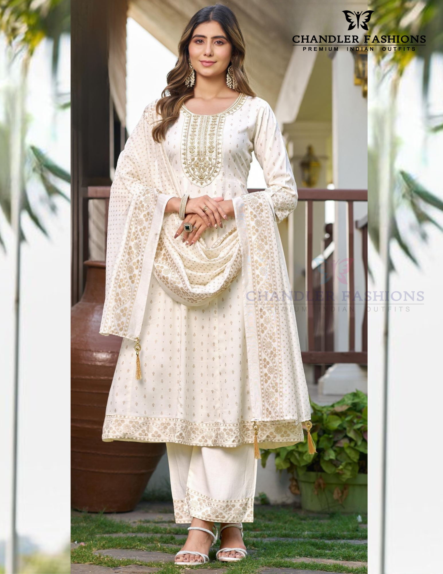 Stunning White Color Rayon With Embroidery And Sequins Work Salwar Suits For Women