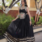 Black Color Rayon With Gamthi And Mirror Work Chaniya Choli For Women Near Me