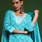 Sky Blue Color Cotton Blend With Floral Printed Work Salwar Suits In Chandler