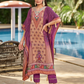 Beautiful Purple Color Crepe With Embroidery And Mirror Work Kaftan Suits For Women
