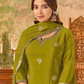 Green Color Heavy Chinon With Embroidery Work Palazzo Suits Near Me
