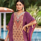 Purple Color Crepe With Embroidery And Mirror Work Kaftan Suits Near Me