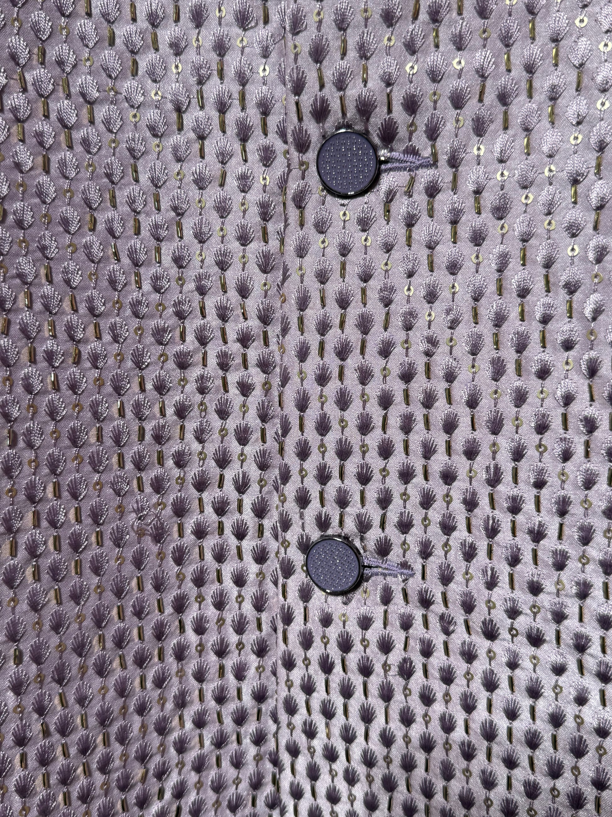 Lavender Color Silk Men's Jacket With Sequins Work Near Me