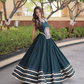 Green Color Rayon With Gamthi And Mirror Work Chaniya Choli In USA