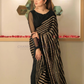 Black Premium Blooming Georgette Sequins Work Designer Saree