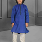 Appealing Royal Blue Color Poly Cotton Kurta Pajama Set For Kids