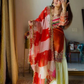 Fabulous Orange Color Fendy Silk With Embroidery And Sequins Work Sharara Suit For Women