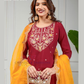 Fantastic Maroon Color Roman Silk Salwar Suits Near Me