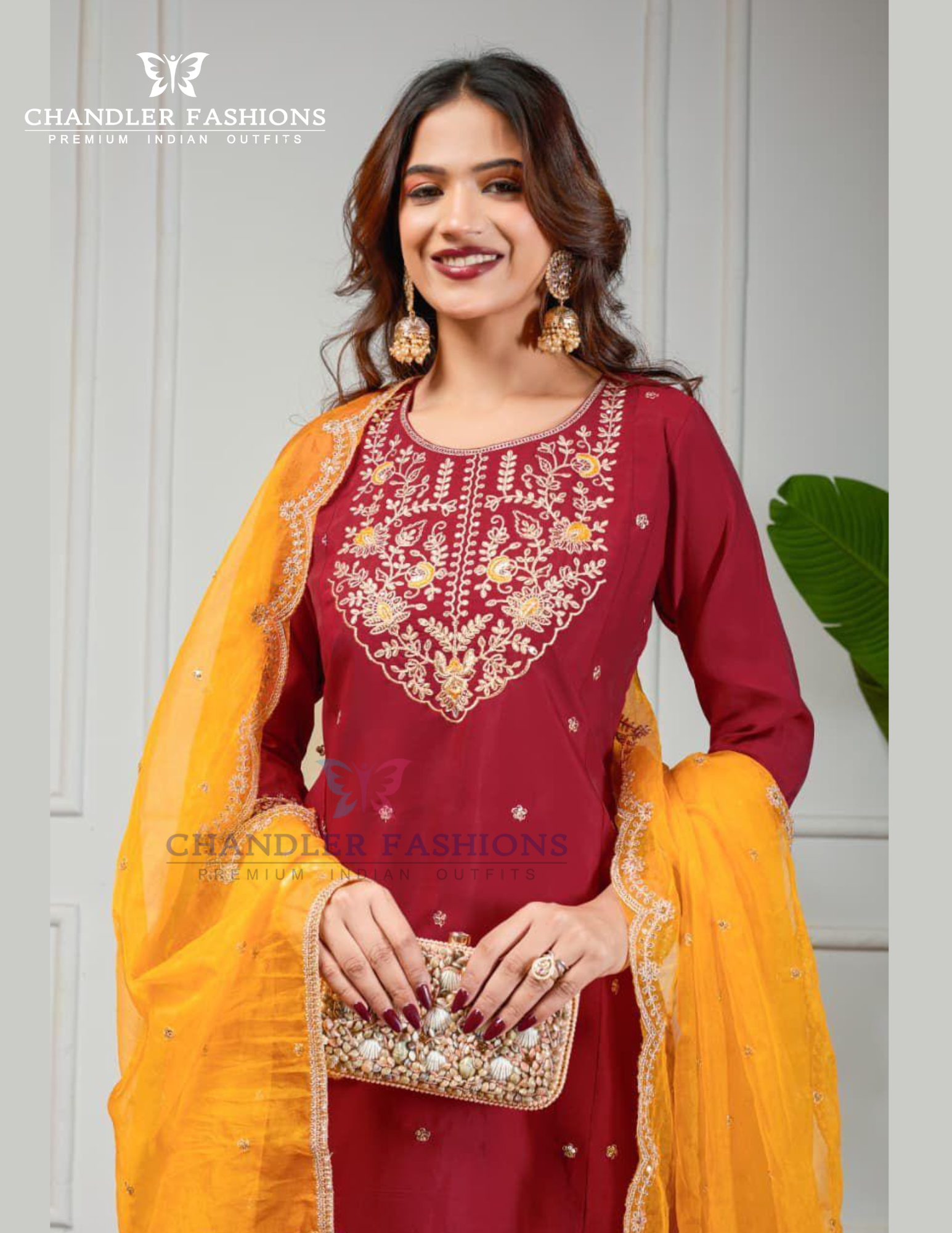 Fantastic Maroon Color Roman Silk Salwar Suits Near Me