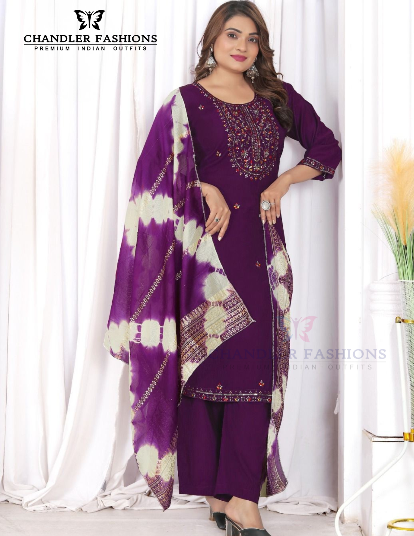 Stunning Purple Color Viscose With Embroidery Work Salwar Suits