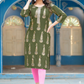 Elegant Green Colored Kurti With Rayon Gold Print And Fancy Embroidery Work For Women