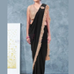 Attractive Black Color Ready To Wear One Minute Lycra Designer Saree