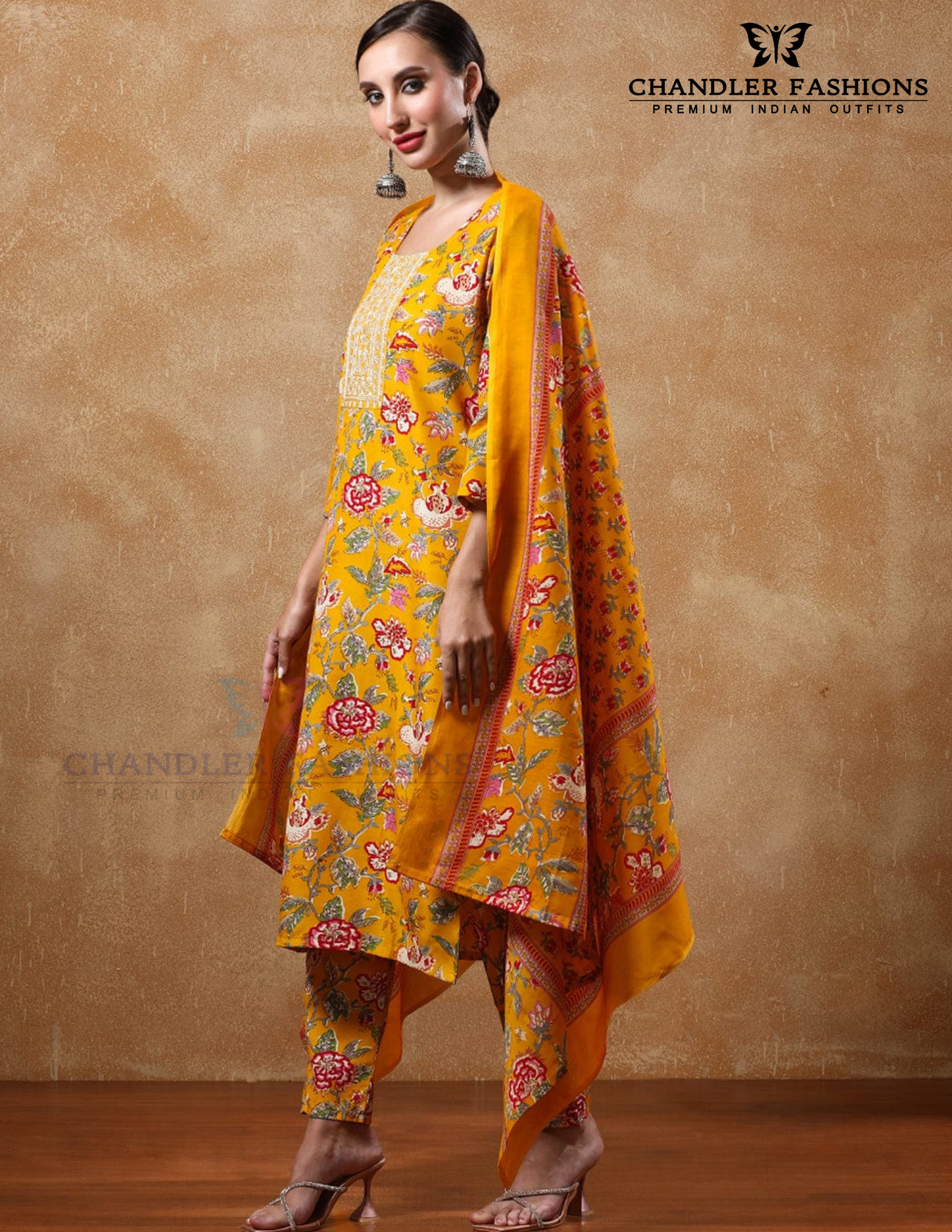 Yellow Color Cotton Blend With Embroidery And Sequins Work Salwar Suits Near Me
