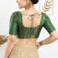 Dark Green Colored Jacquard Printed Blouse For Women Near Me
