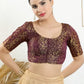 Beautiful Purple Colored Jacquard Printed Blouse For Women