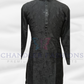 Elegant Black Color Silk Cotton Kurta With Pajama For Men
