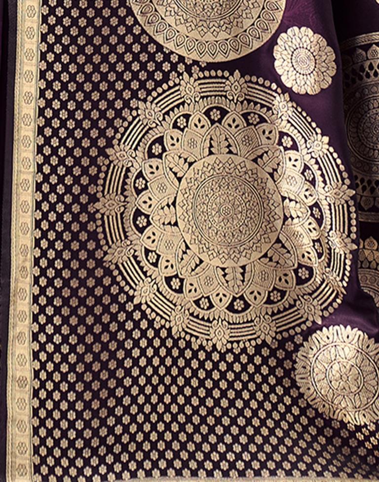 Pleasing Violet Color Banarasi Silk Saree In USA