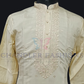 Alluring Beige Color Silk Cotton Kurta With Pajama Near Me
