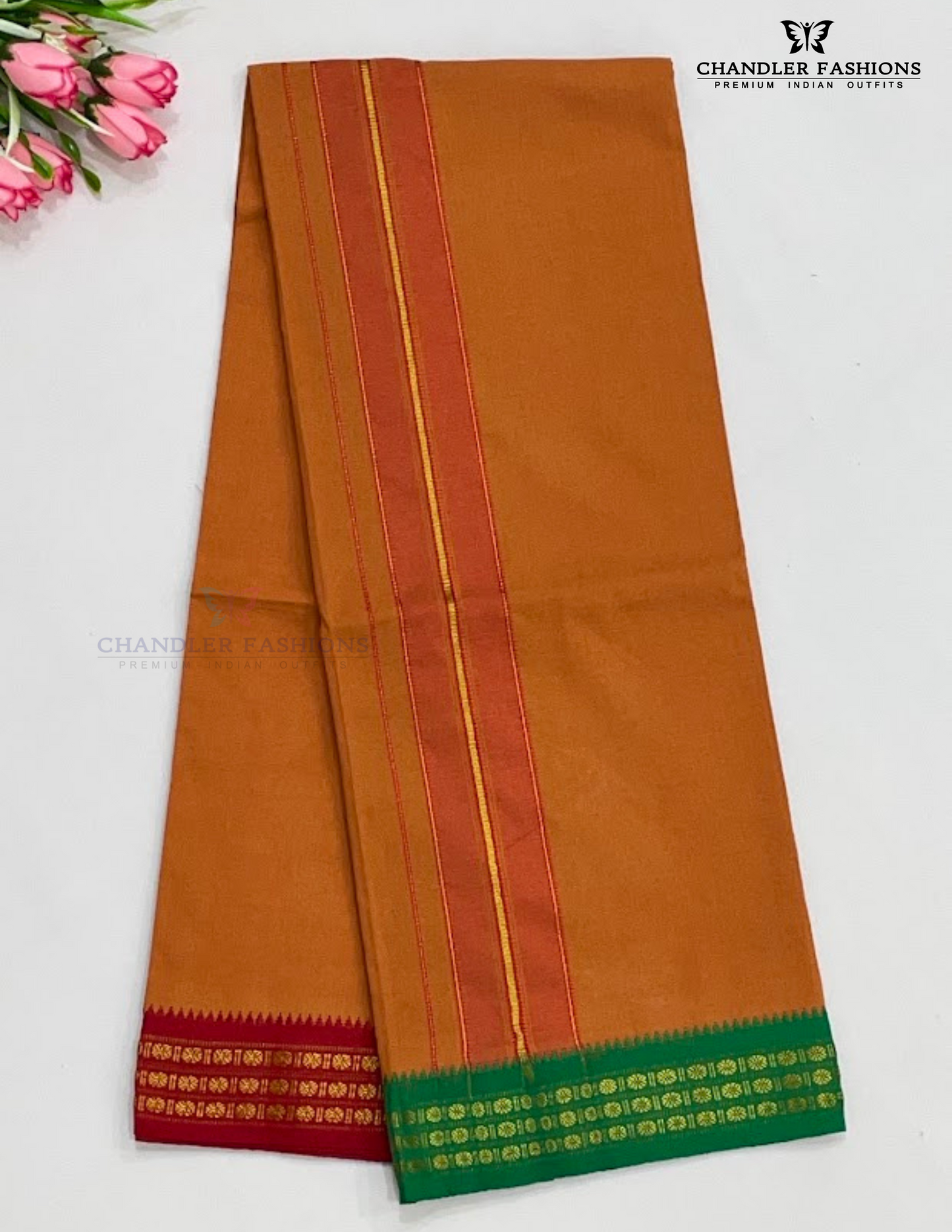 Elegant Men's Kavi Color Cotton Dhoti