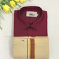 Appealing Maroon Color Cotton Shirt With Tissue Zari Work Dhoti Set For Kids