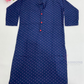 Attractive Blue Color With Printed Work Rayon Kurti For Girls