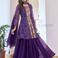 Beautiful Purple Color Georgette With Bandhej Print And Embroidery Palazzo Suits