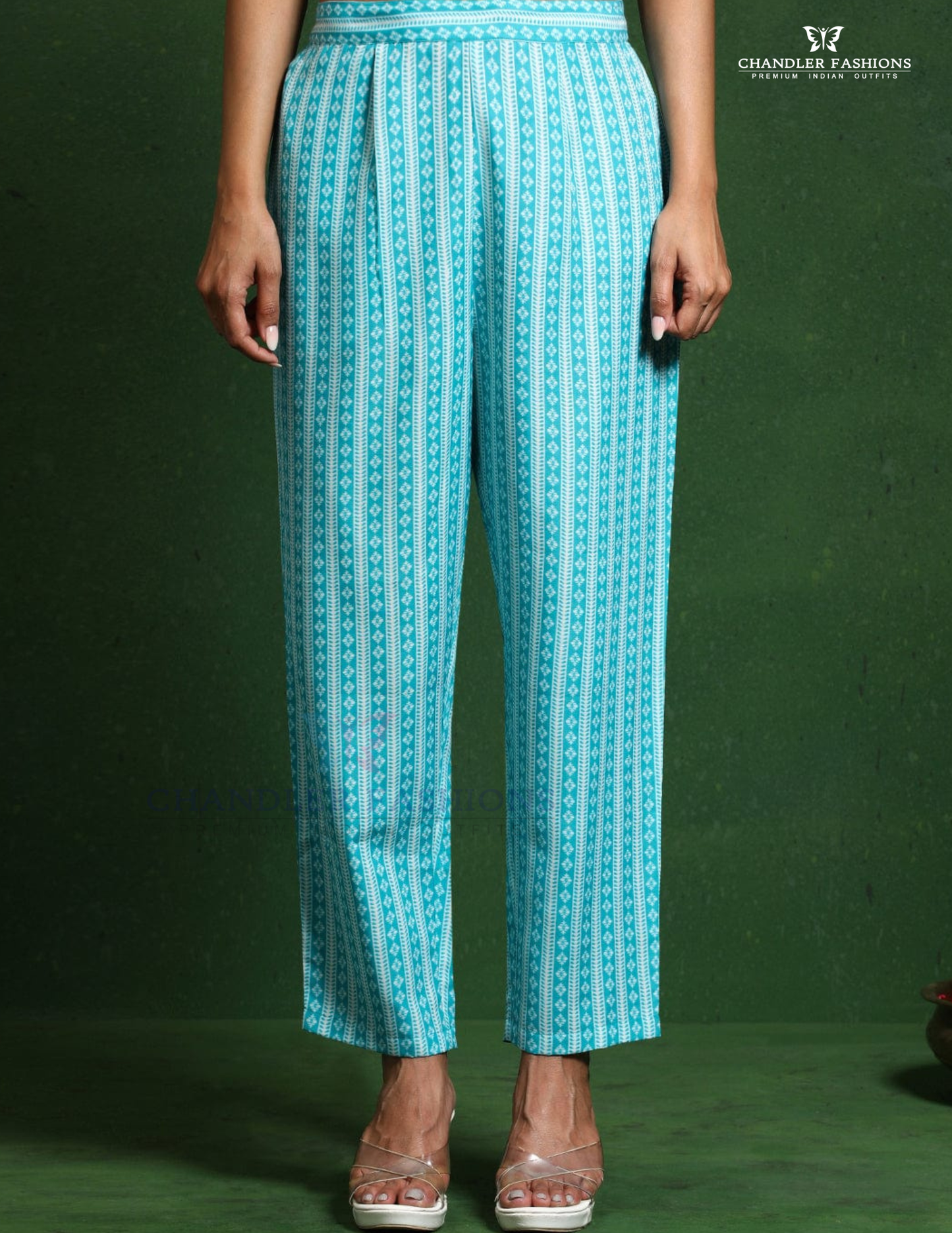 Sky Blue Color Cotton Blend With Floral Printed Work Salwar Suits In Mesa